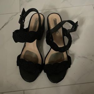 Black strapped heels